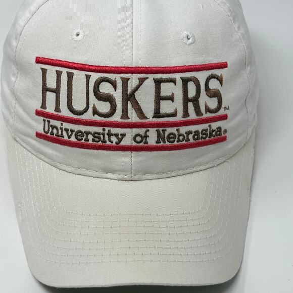 Vintage 90s Nebraska Cornhuskers Hat Cap UNL 3 Bar Line The Game Snapback White - Picture 8 of 15